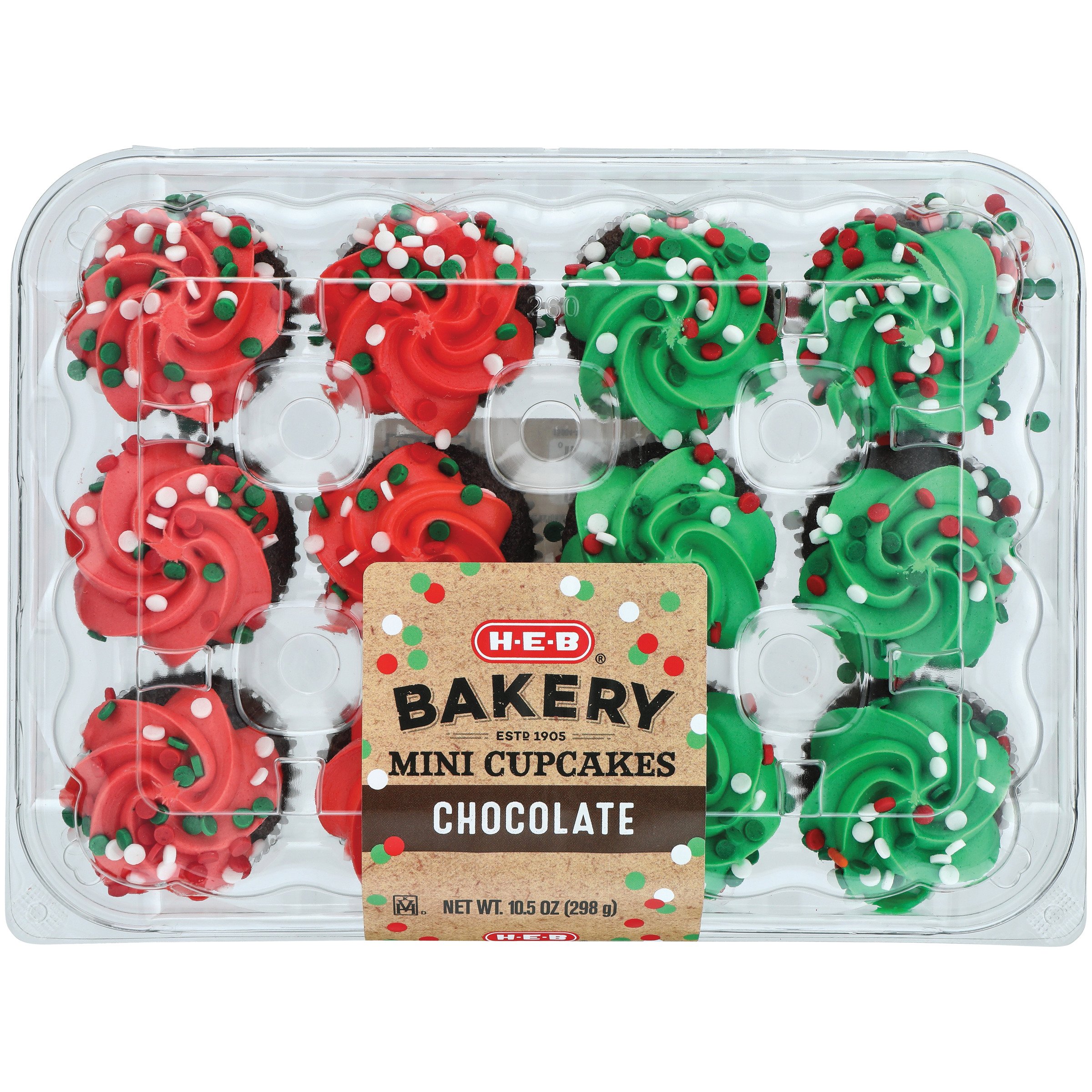 HEB Bakery Christmas Mini Chocolate Cupcakes Shop Cupcakes at HEB