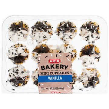H-E-B Bakery Mini Graduation Cupcakes - Vanilla, 12 ct