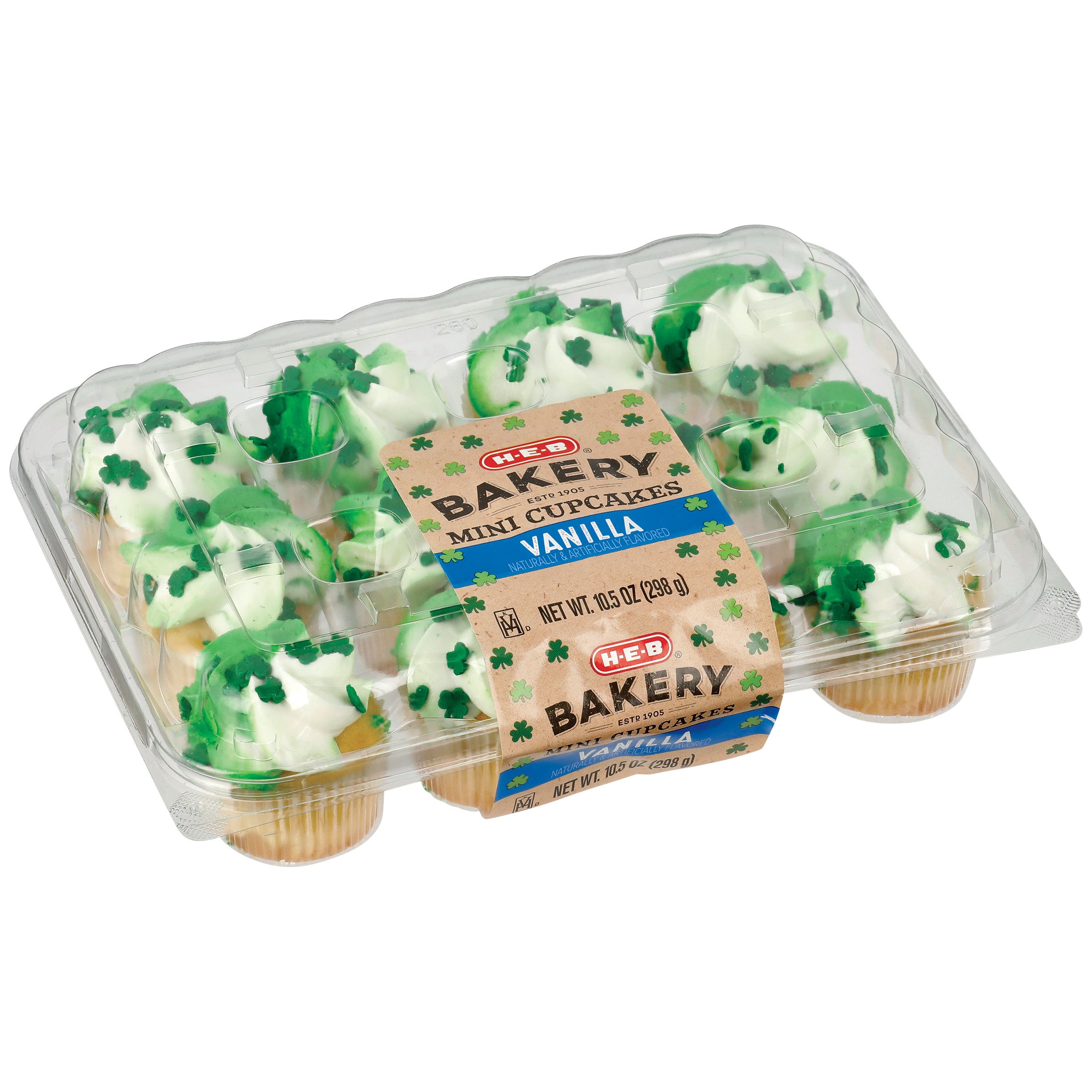 HEB St. Patrick's Day Mini Vanilla Cupcakes Shop Cupcakes at HEB