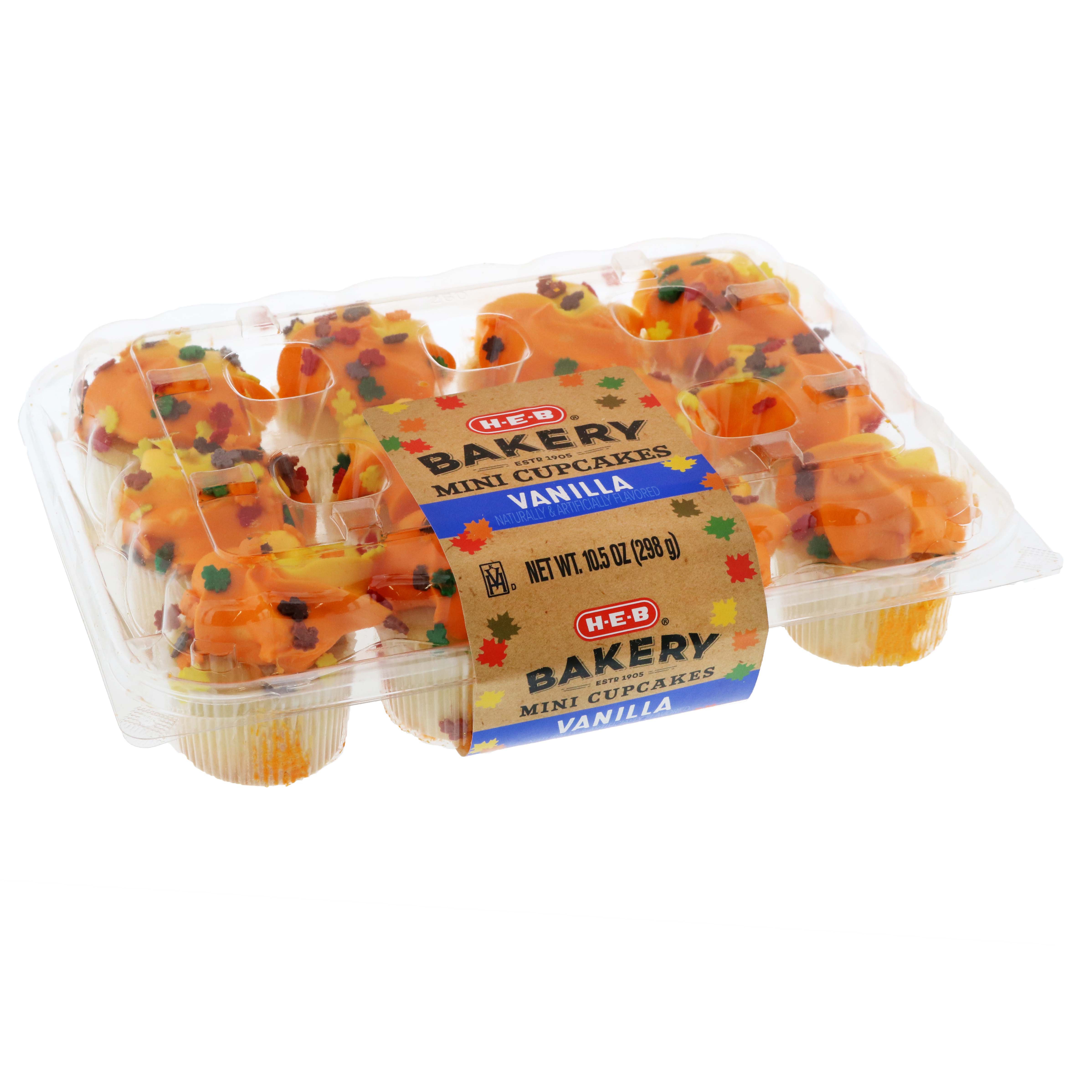 HEB Bakery Mini Harvest Vanilla Flavored Cupcakes Shop Cupcakes at
