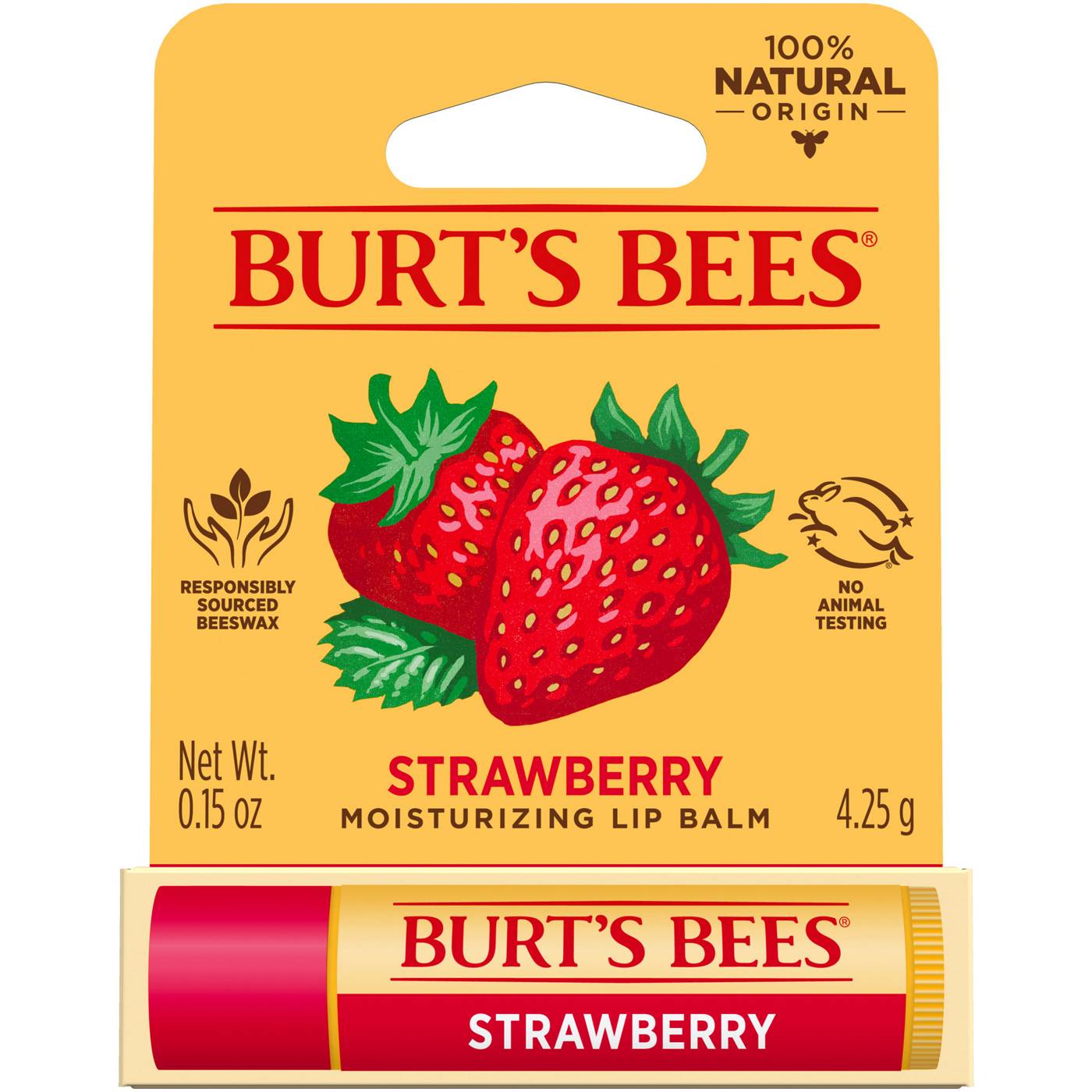 Burt's Bees Strawberry Moisturizing Lip Balm; image 1 of 10