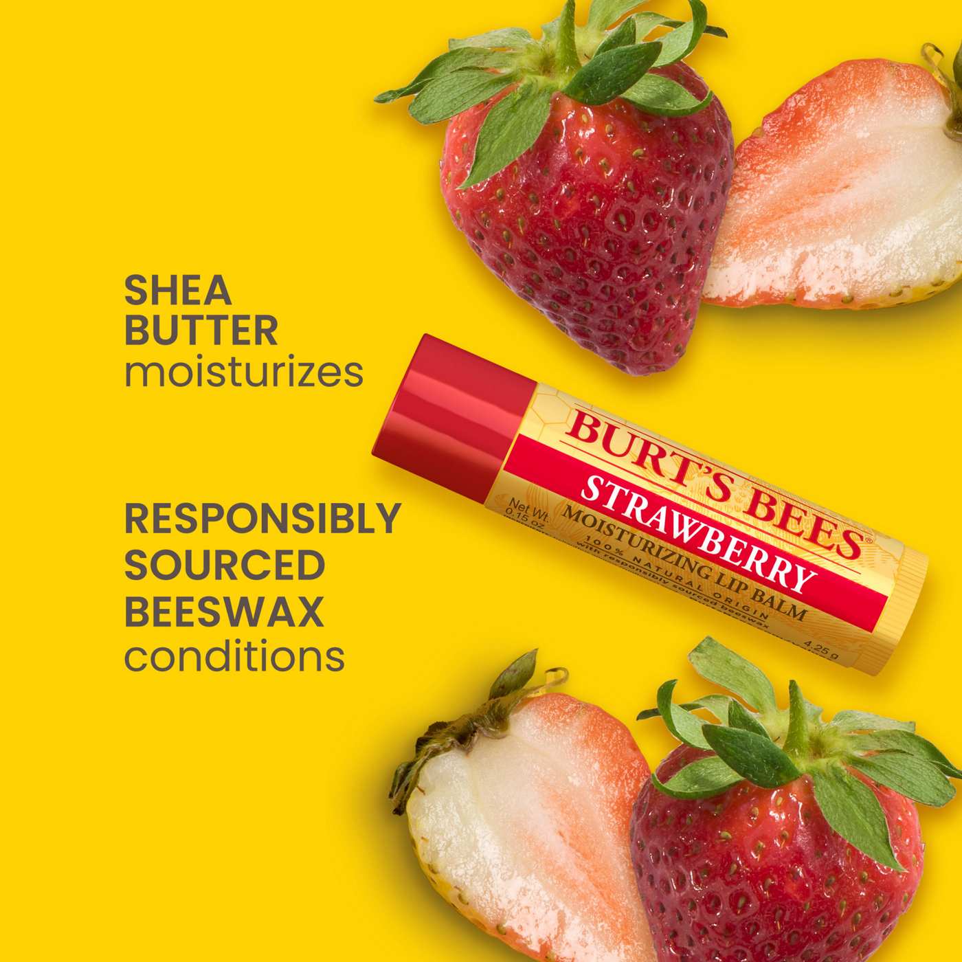 Burt's Bees Strawberry Moisturizing Lip Balm; image 5 of 10