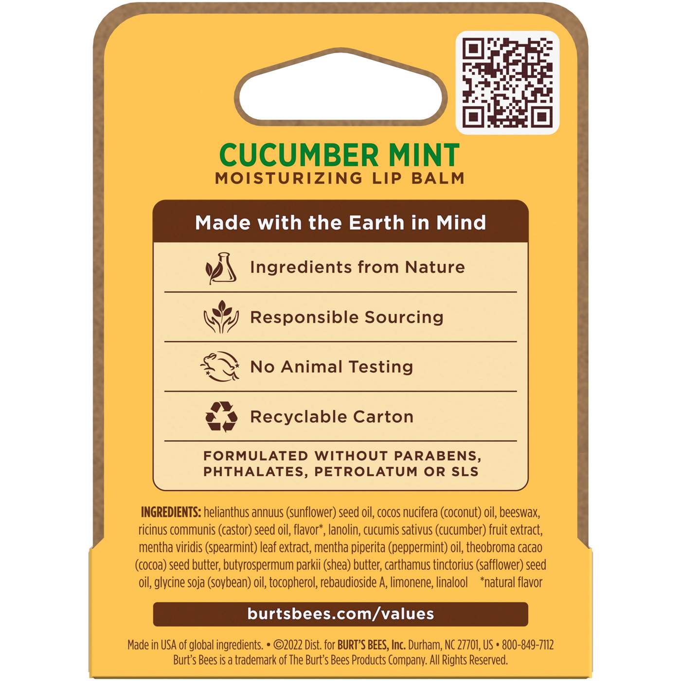 Burt's Bees Cucumber Mint Moisturizing Lip Balm ; image 3 of 12