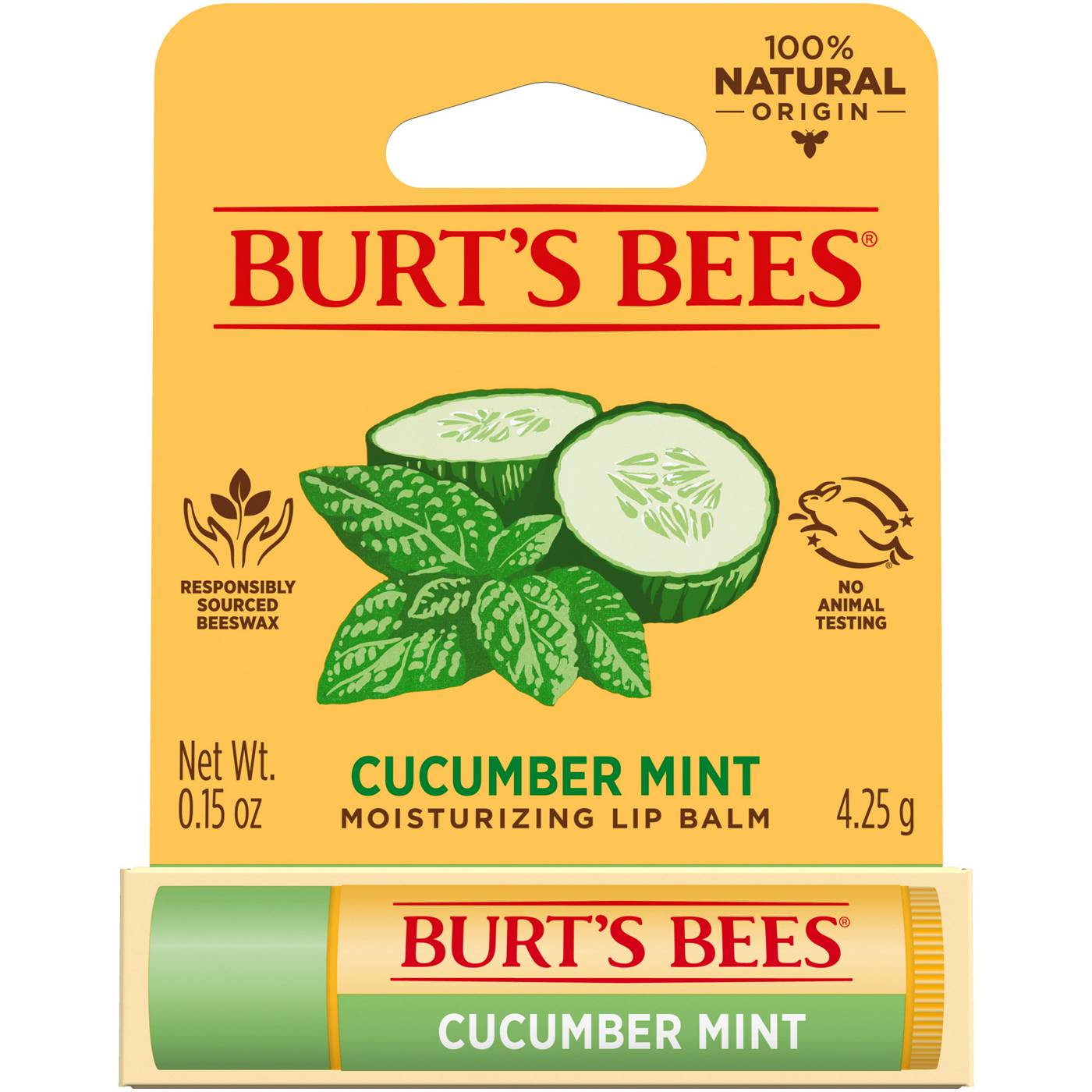 Burt's Bees Cucumber Mint Moisturizing Lip Balm ; image 1 of 12