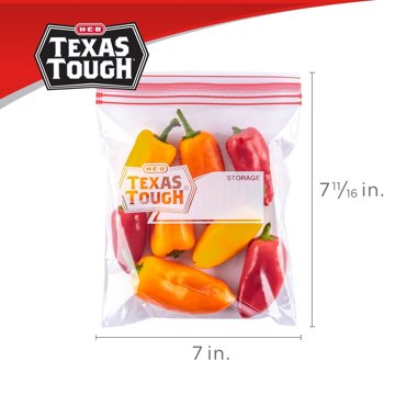 H-E-B Texas Tough Double Zipper Quart Storage Bags - Value Pack, 100 ct