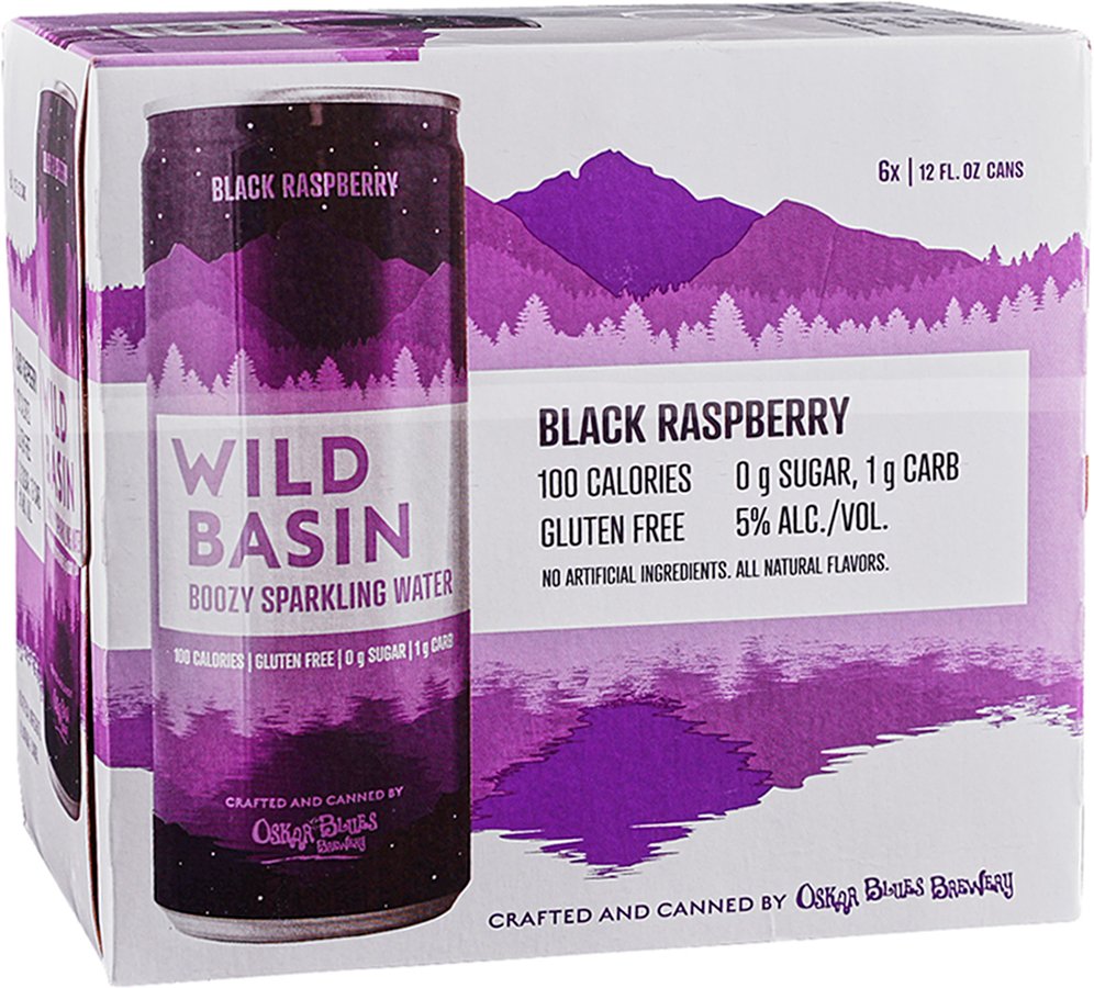 Oskar Blues Wild Basin Black Raspberry Boozy Sparkling Water 12 Oz Cans   003200507