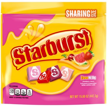 Starburst FaveReds Fruit Chews Candy - Sharing Size, 15.6 oz