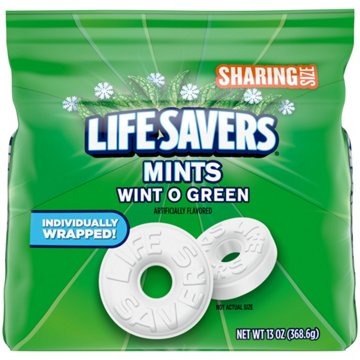 Life Savers Wint-O-Green Breath Mints Hard Candy - Sharing Size, 13 oz
