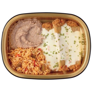 Meal Simple by H-E-B Queso Pork Tamales, Mexican Rice & Refried Beans, Avg. 0.99 lb