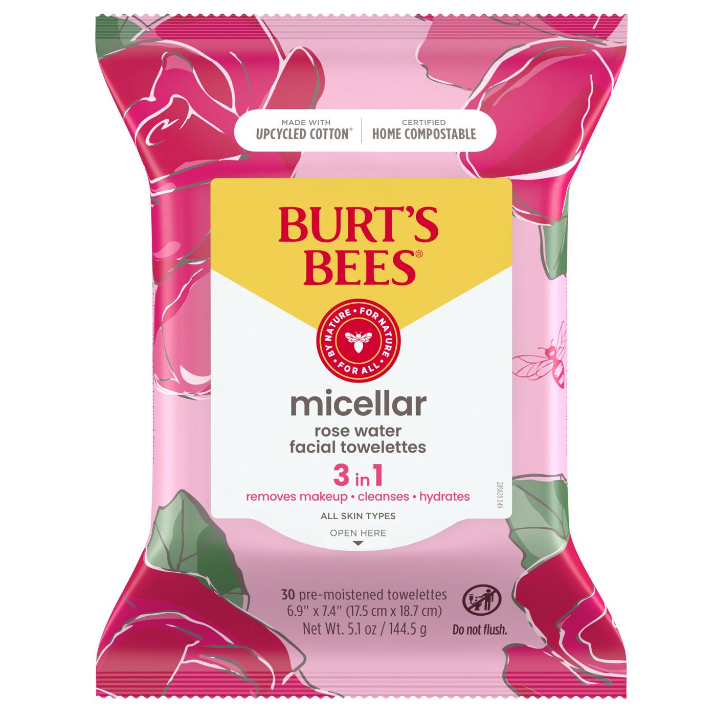 Burt's Bees Micellar Facial Towelettes with Rose Water; image 1 of 13