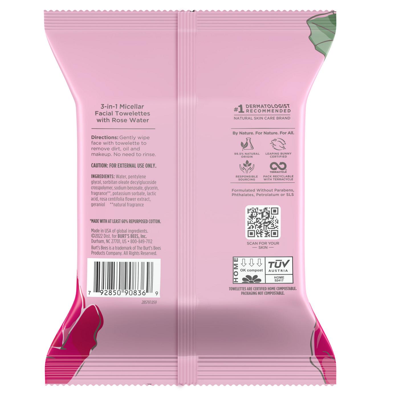 Burt's Bees Micellar Facial Towelettes with Rose Water; image 8 of 13