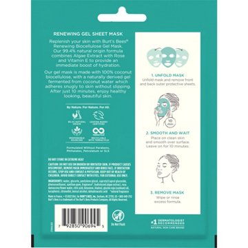 Burt's Bees Renewing Biocellulose Gel Face Mask - Rose & Algae Extract, 1 ct