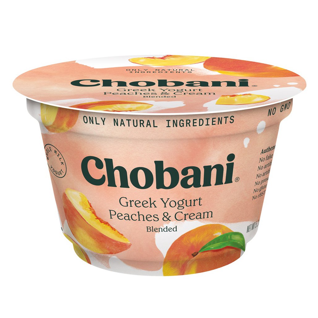 Chobani Low-Fat Peaches & Cream Blended Greek Yogurt - Shop Yogurt at H-E-B