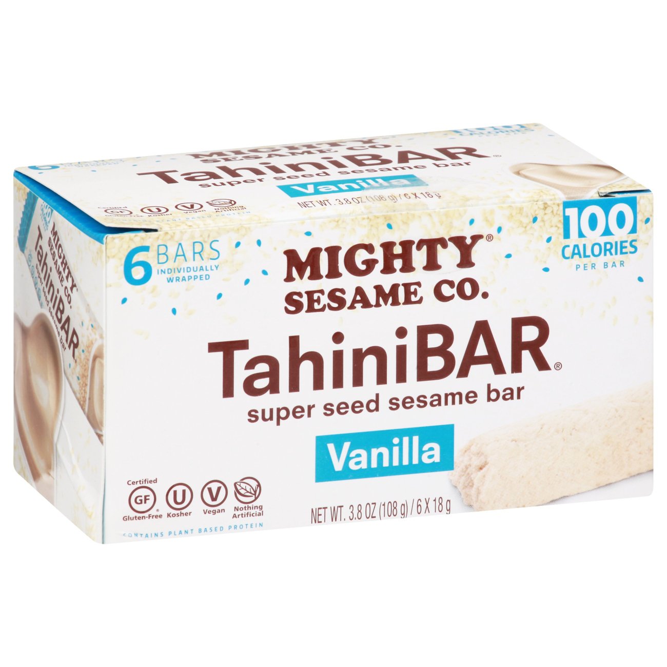 Mighty Sesame Co. Kosher Tahinibar Vanilla Super Seed Sesame Bars