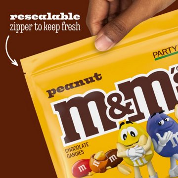 M&M'S Peanut Milk Chocolate Candy - Party Size, 38 oz