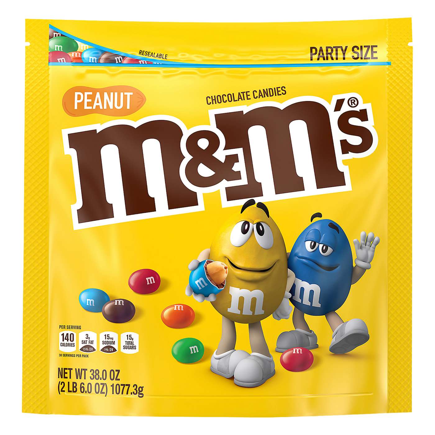 M&M's Milk Chocolate Candy, Party Size - 38 oz Bag 