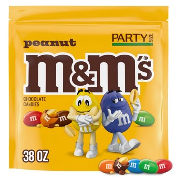 M&M'S Peanut Milk Chocolate Candy - Party Size, 38 oz