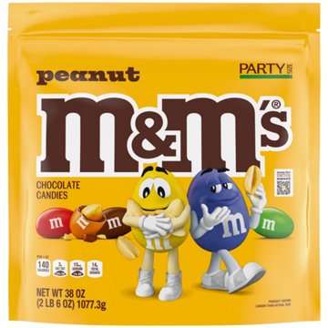 M&M'S Peanut Milk Chocolate Candy - Party Size, 38 oz