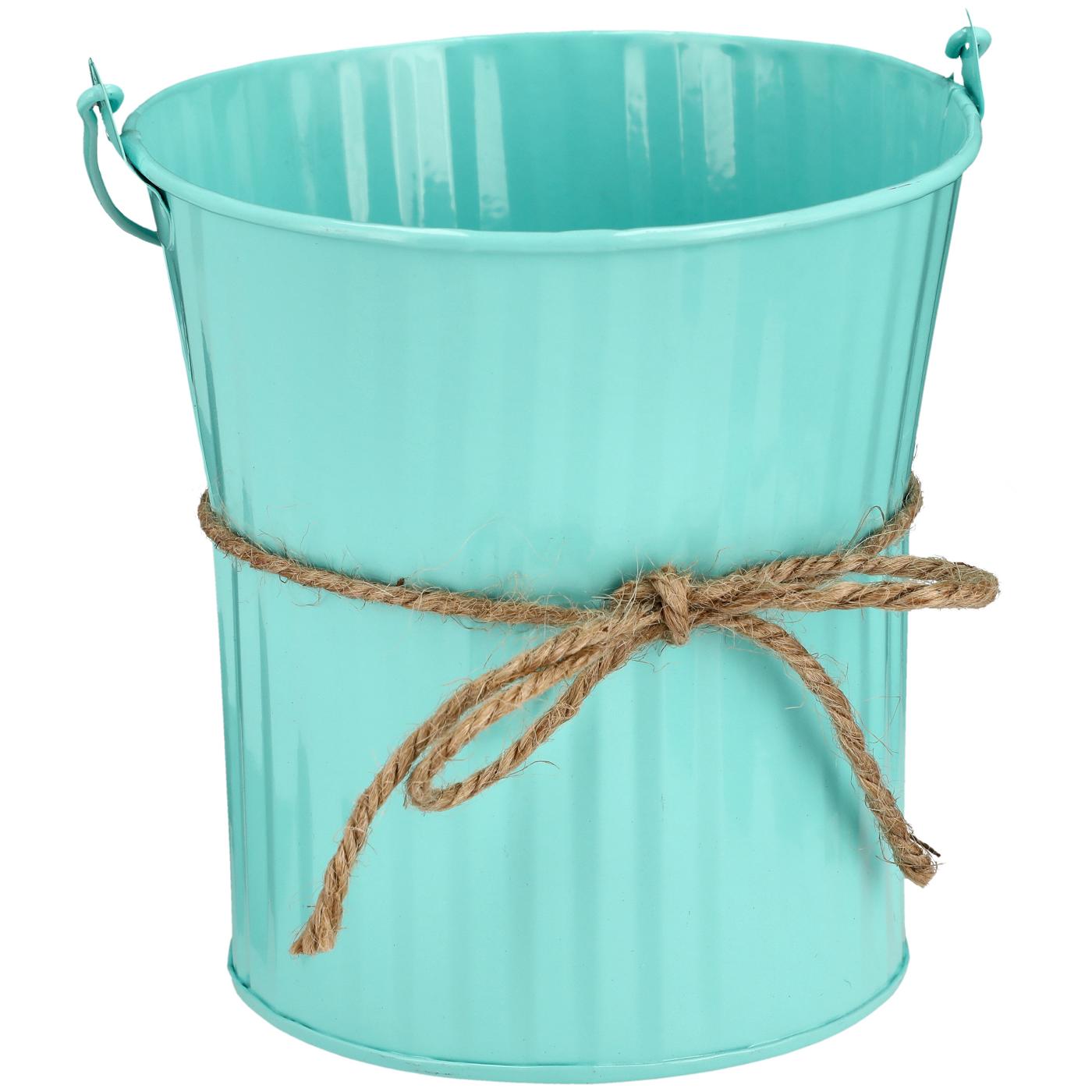 Destination Holiday Aqua Metal Tapered Easter Bucket; image 1 of 2