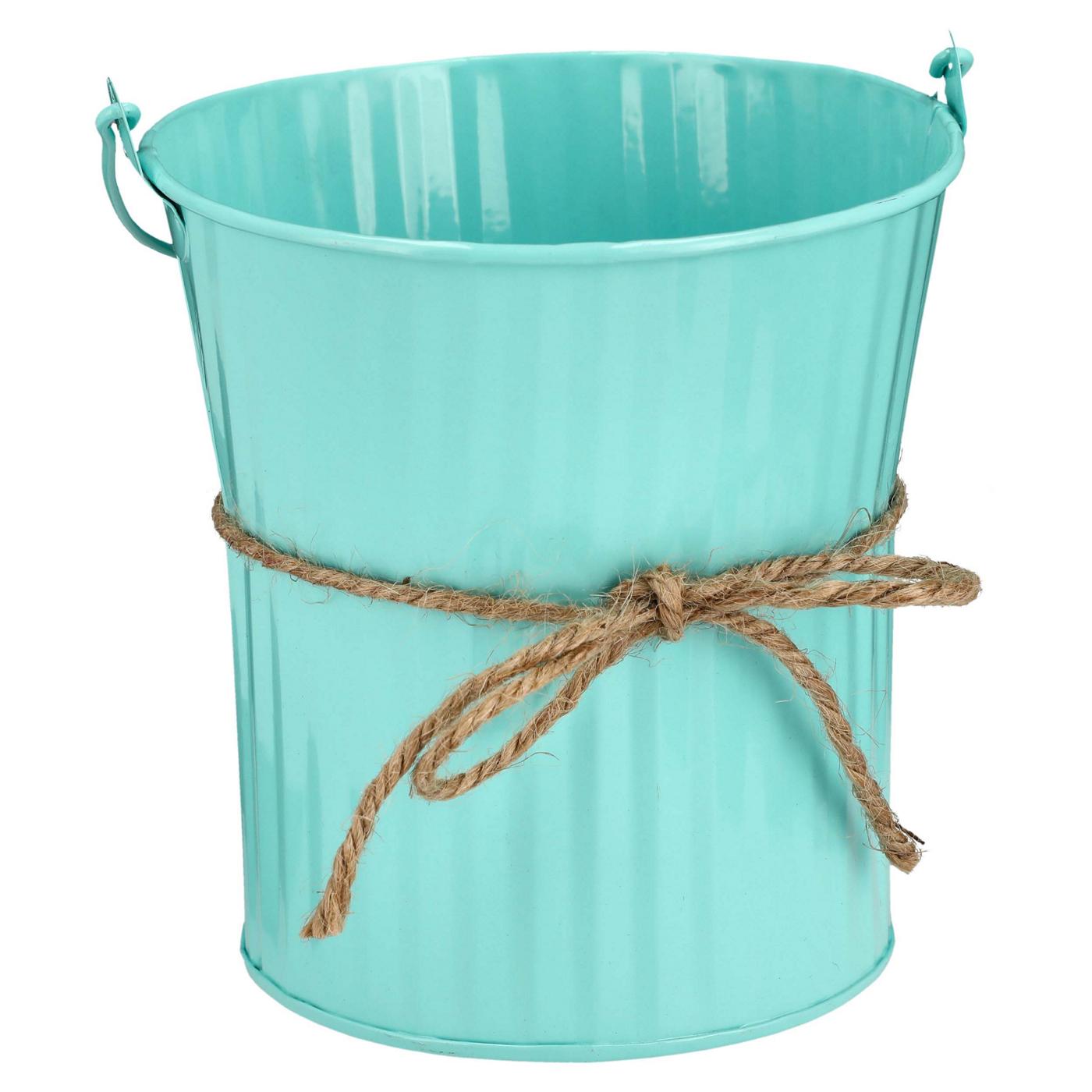 Destination Holiday Aqua Metal Tapered Easter Bucket; image 2 of 2