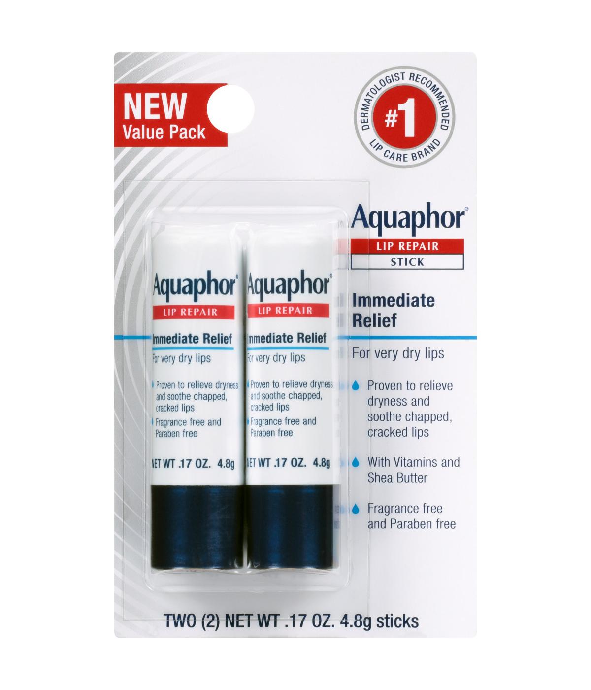 Aquaphor Lip Repair Stick - Soothes Dry Chapped Lips Sticks 2 Pack; image 1 of 2