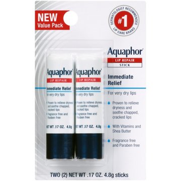 Aquaphor Lip Repair Stick - Soothes Dry Chapped Lips Sticks 2 Pack, 0.34 oz