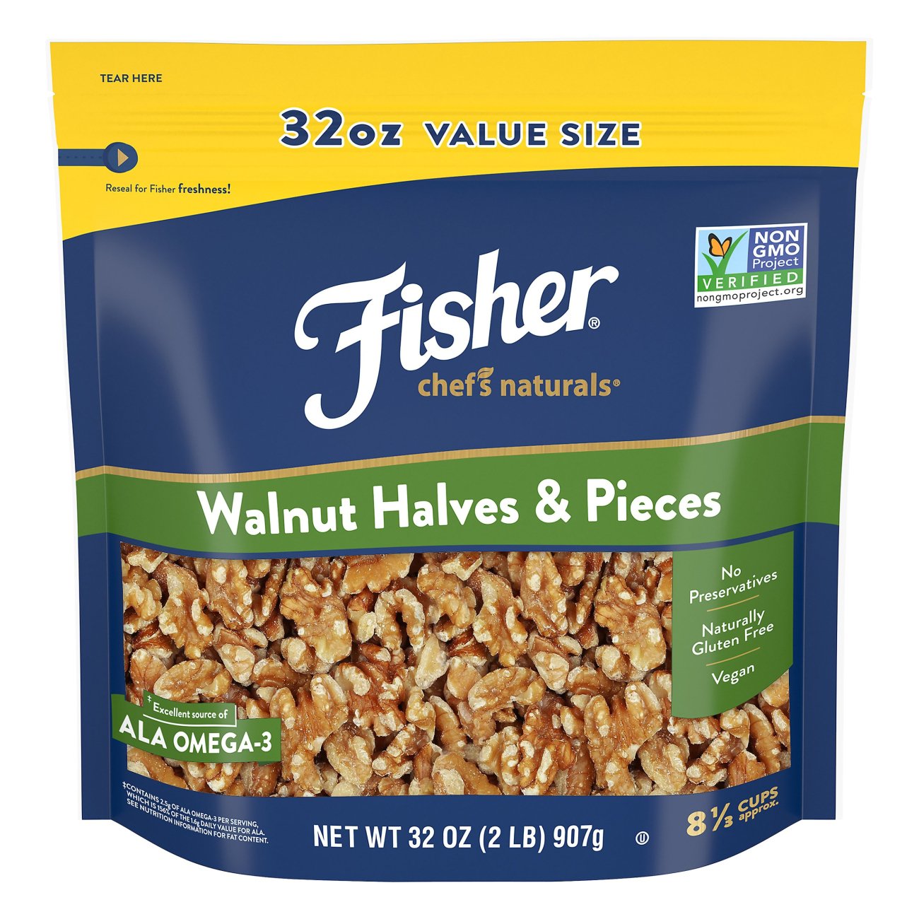 Fisher Walnut Halves & Pieces Value Size Shop Snacks & Candy at HEB