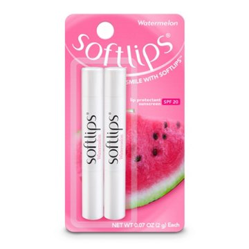 Softlips Lip Protectant SPF 20 - Watermelon, 2 pk