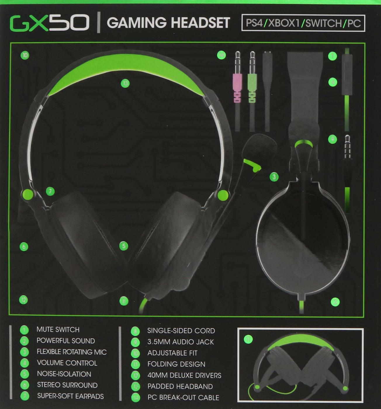 Sentry GX51 Green Gaming Headphones; image 3 of 3