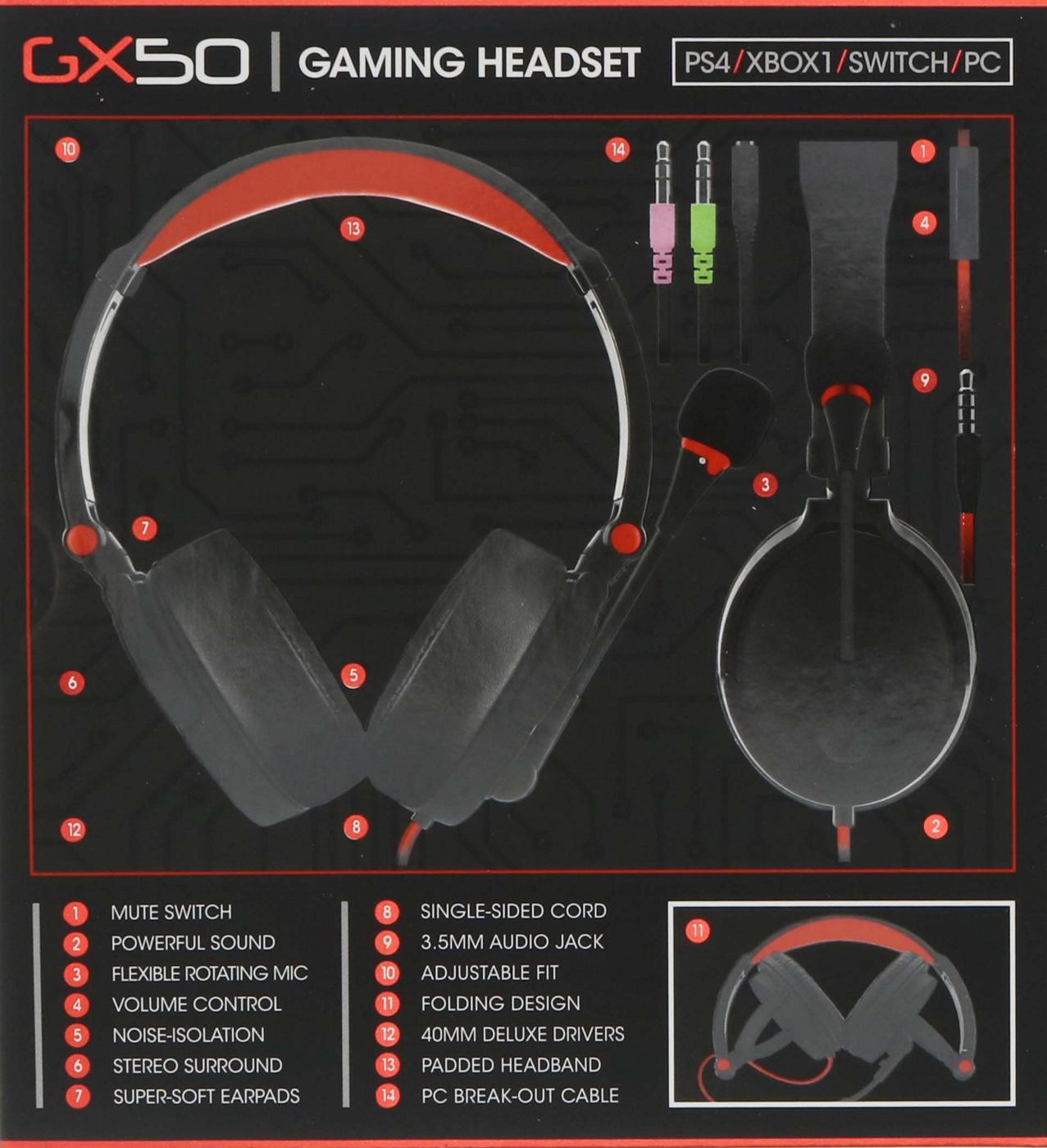 Sentry GX52 Red Gaming Headphones; image 3 of 3