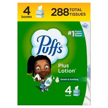 Puffs Plus Lotion Facial Tissues 4 pk, 288 ct