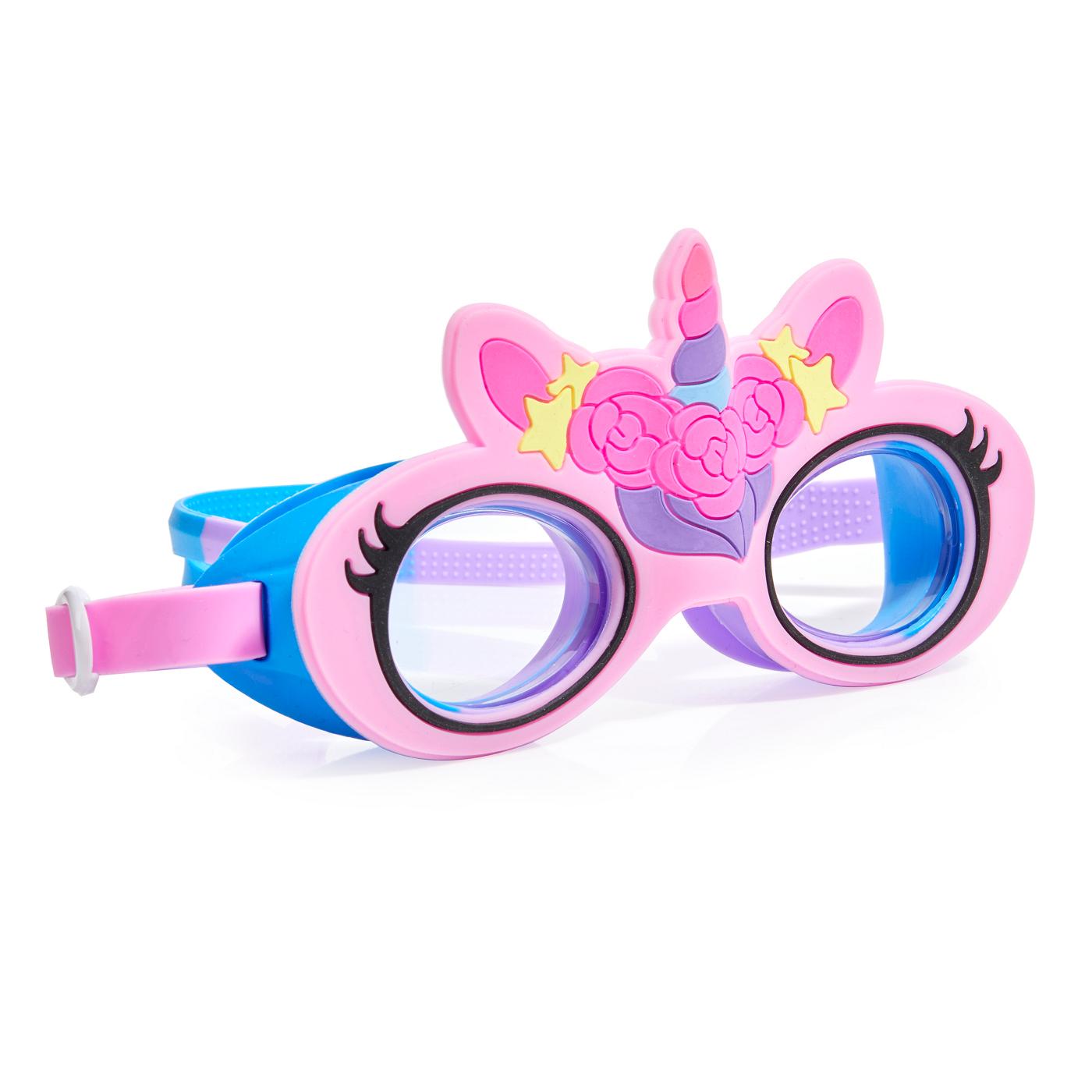 Aqua2ude Rainbow Glamicorn Silicone Youth Swim Goggles, Assorted Shop