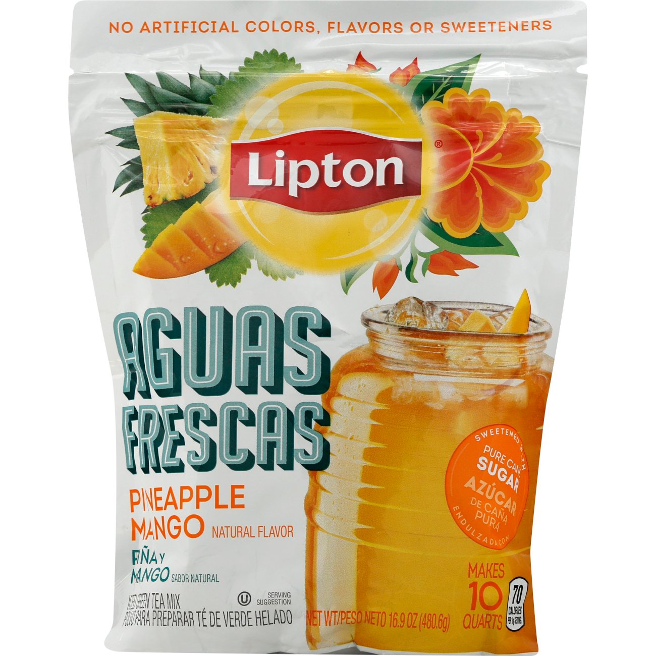 Lipton Pineapple Mango Green Tea, 16.9 fl oz, 12 count