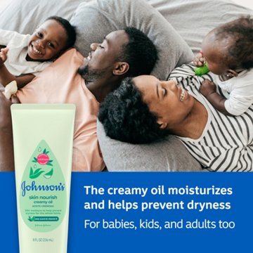 Johnson's Baby Creamy Oil Moisturizing Baby Body Lotion with Aloe, 8 oz