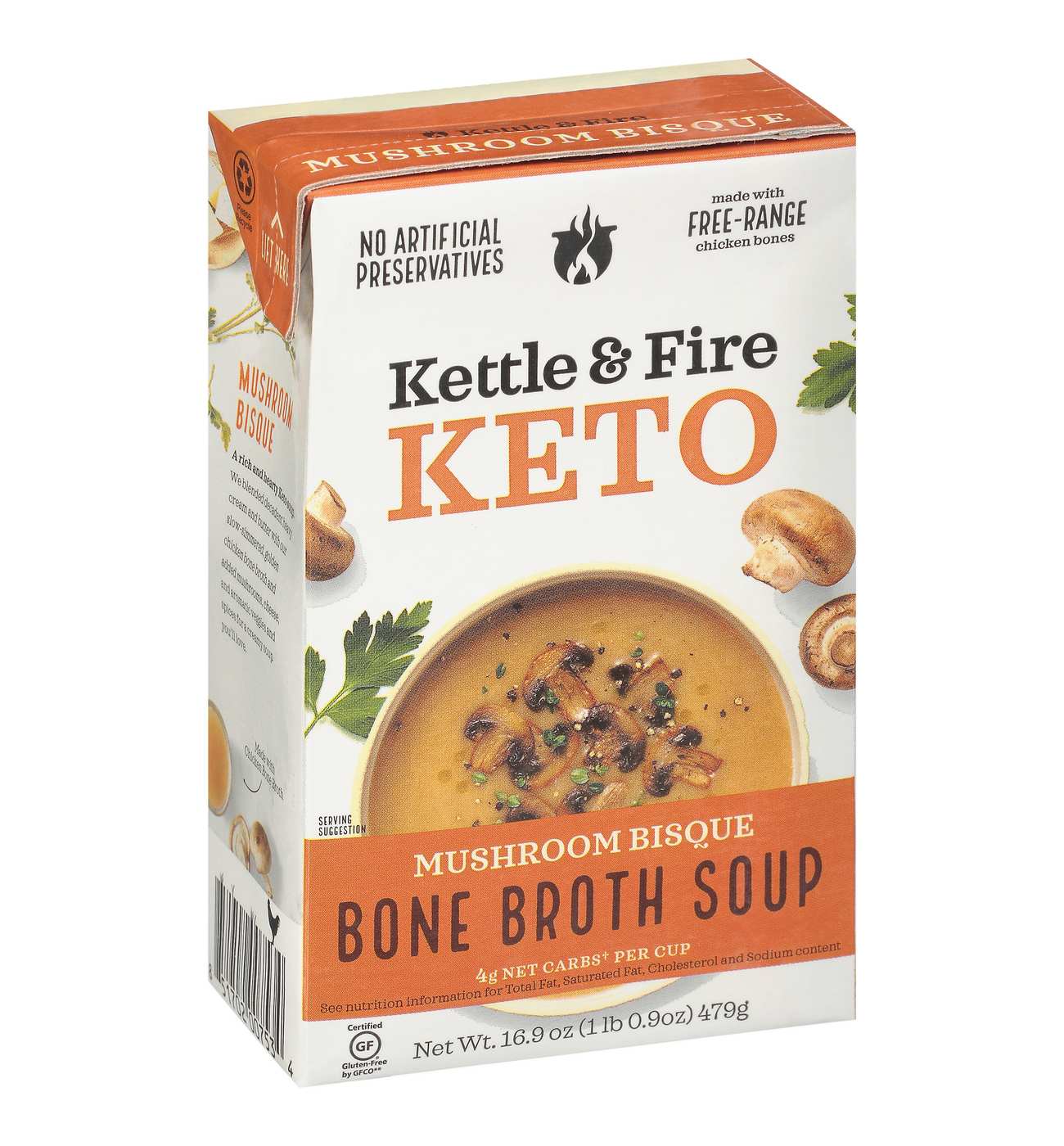 Kettle & Fire Keto Mushroom Bisque Chicken Bone Broth Soup Shop Soups
