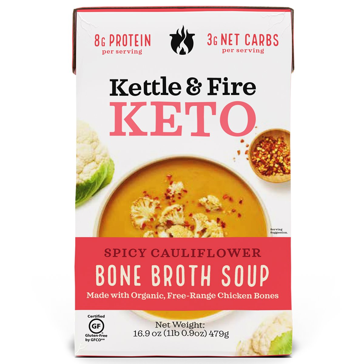 Kettle & Fire Keto Spicy Cauliflower Soup Bone Broth Soup Shop Soups