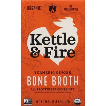 Kettle & Fire Turmeric Ginger Chicken Bone Broth, 16.9 oz