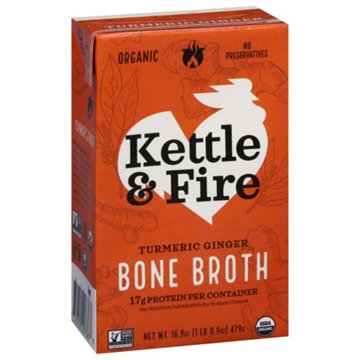 Kettle & Fire Turmeric Ginger Chicken Bone Broth, 16.9 oz