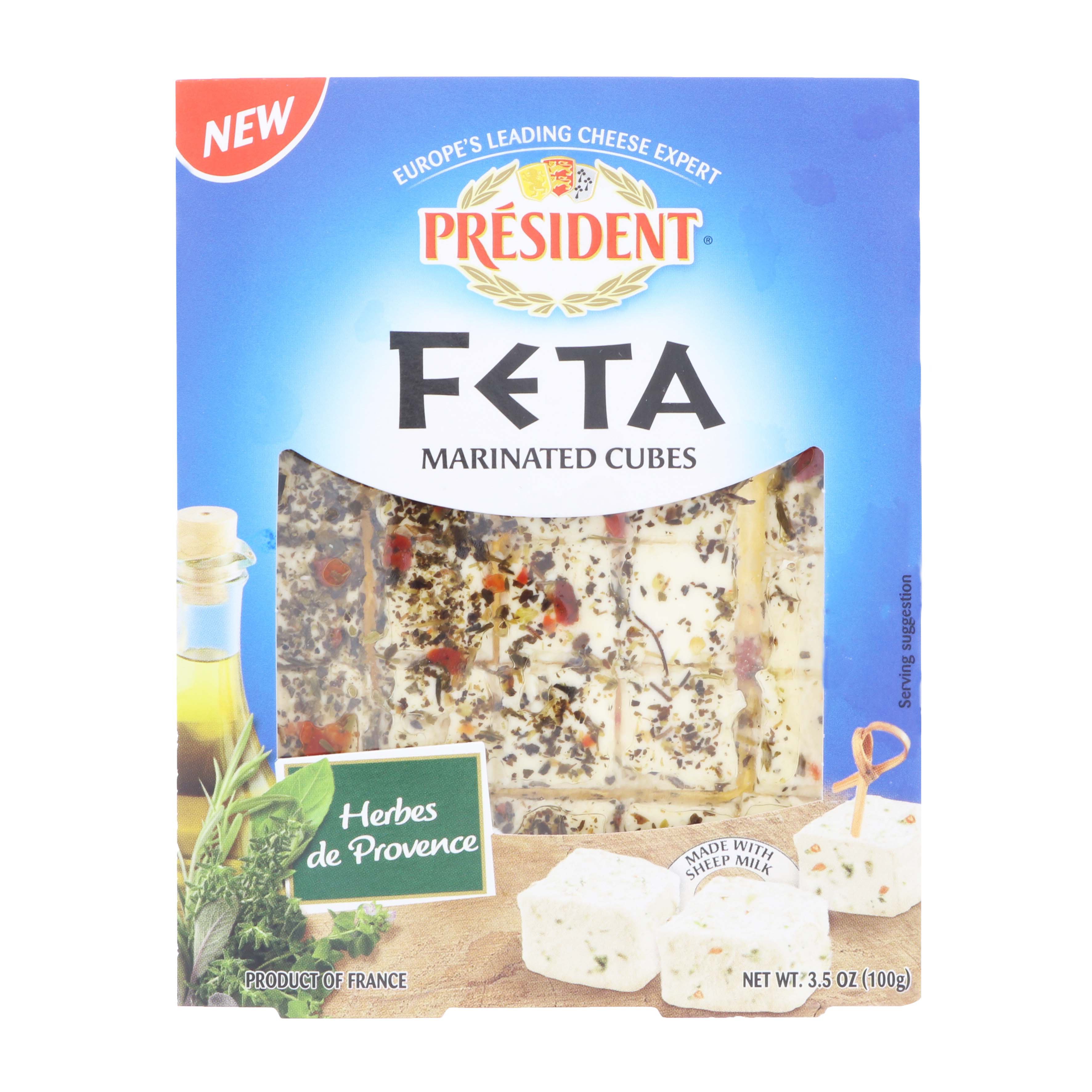 President Marinated Feta Cubed Herbes De Provence Shop Cheese at HEB