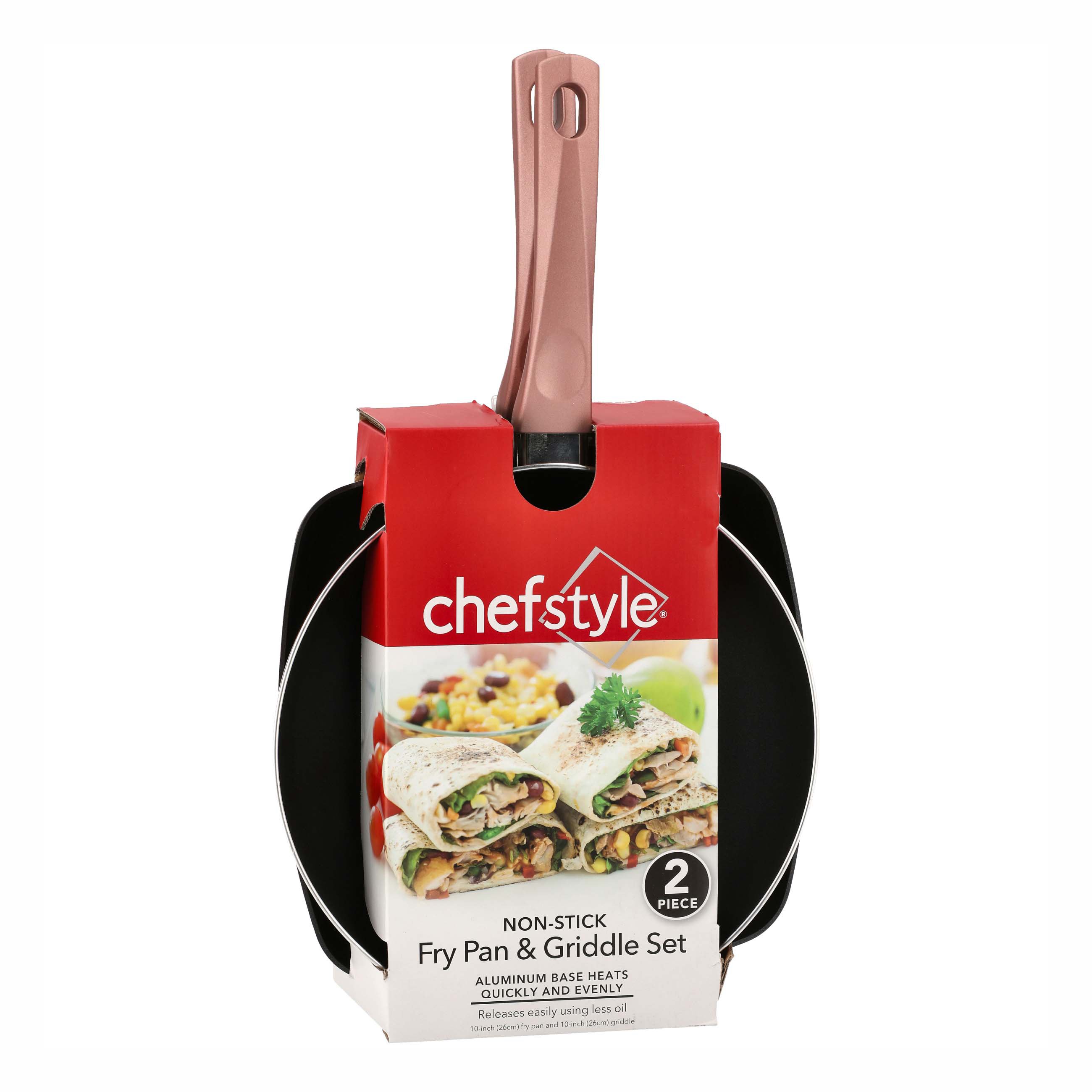 chefstyle Rose Gold NonStick Fry Pan & Griddle Set Shop Frying Pans
