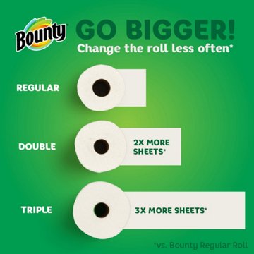 Bounty Select-A-Size White Paper Towels, 2 Triple Rolls