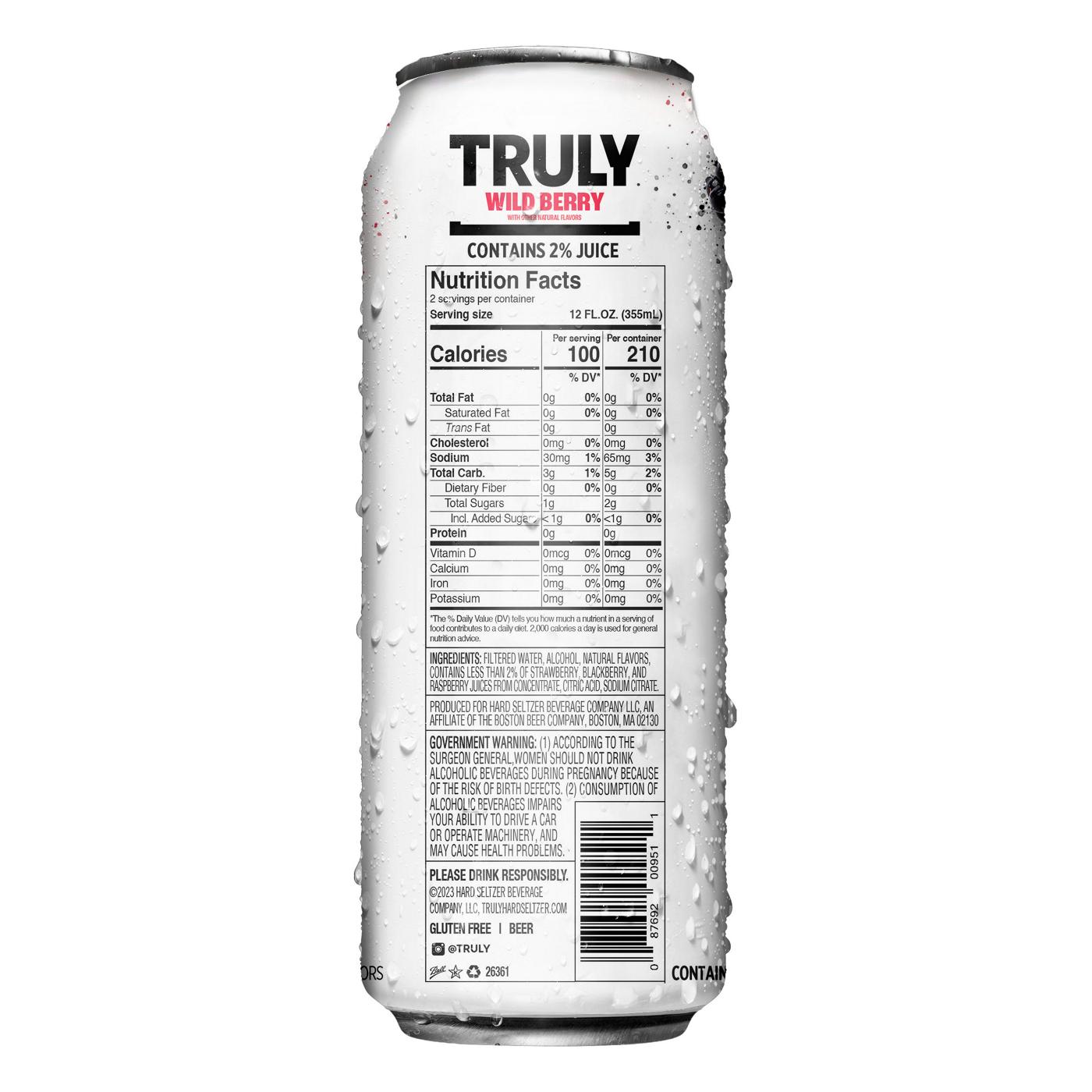 Truly TRULY Hard Seltzer Wild Berry Can; image 2 of 2
