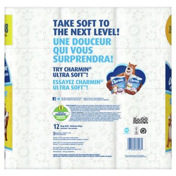 Charmin Essentials Soft Toilet Paper, 12 Mega Rolls