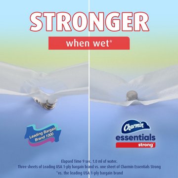 Charmin Essentials Strong Toilet Paper, 12 Mega Rolls