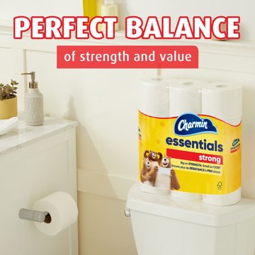 Charmin Essentials Strong Toilet Paper, 12 Mega Rolls
