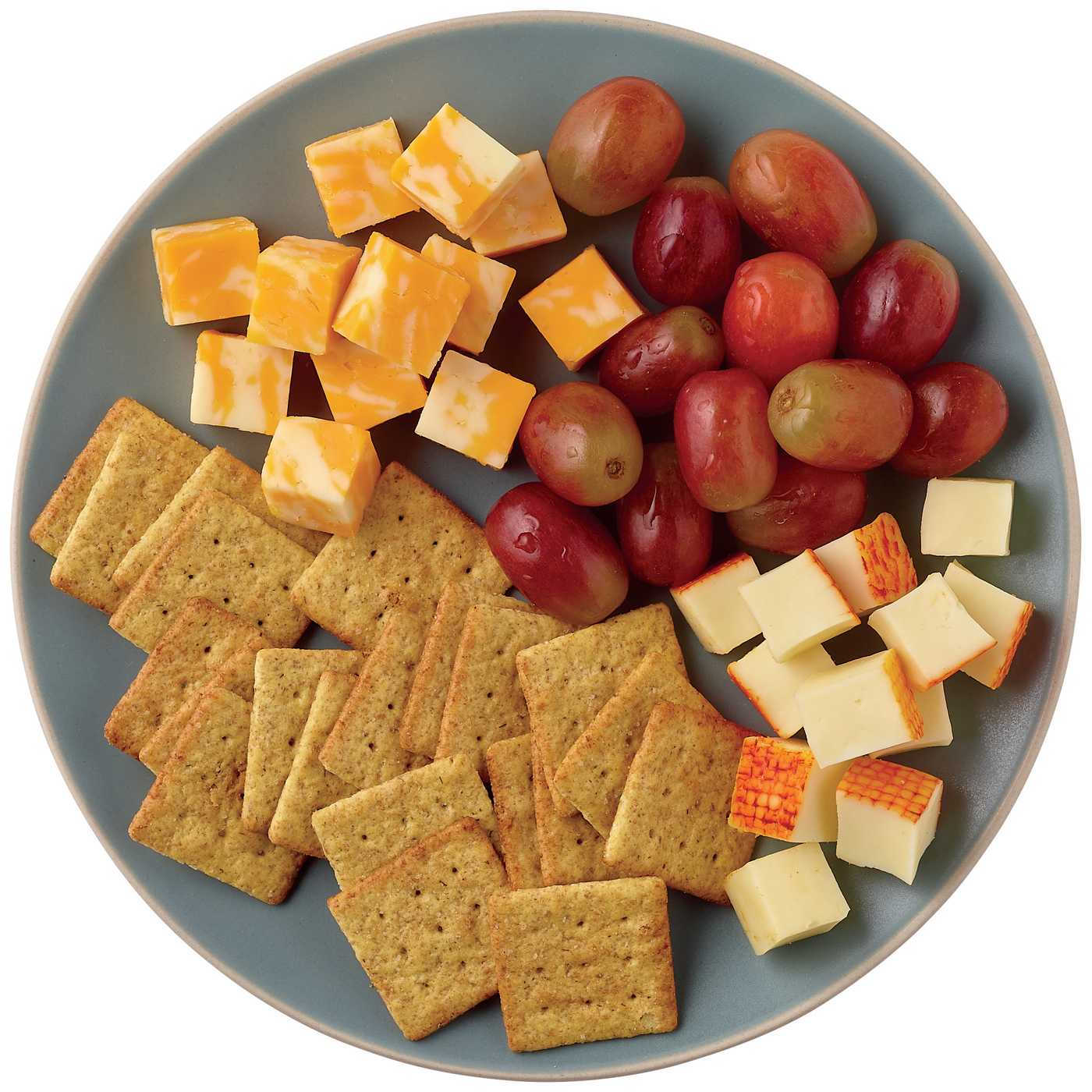 Meal Simple by HEB Snack Tray Cheese, Wheat Crisps & Grapes Shop