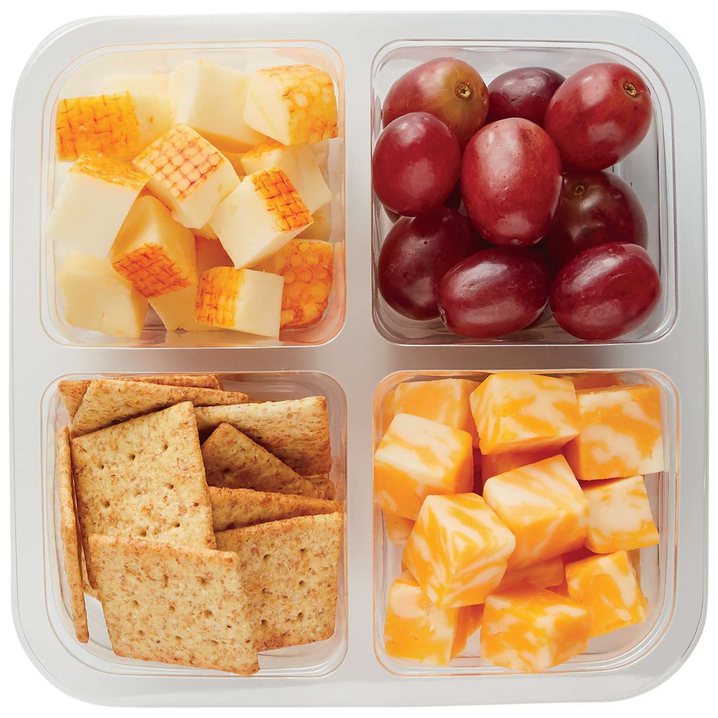 Meal Simple by H-E-B Snack Tray - Cheese, Wheat Crisps & Grapes; image 4 of 4
