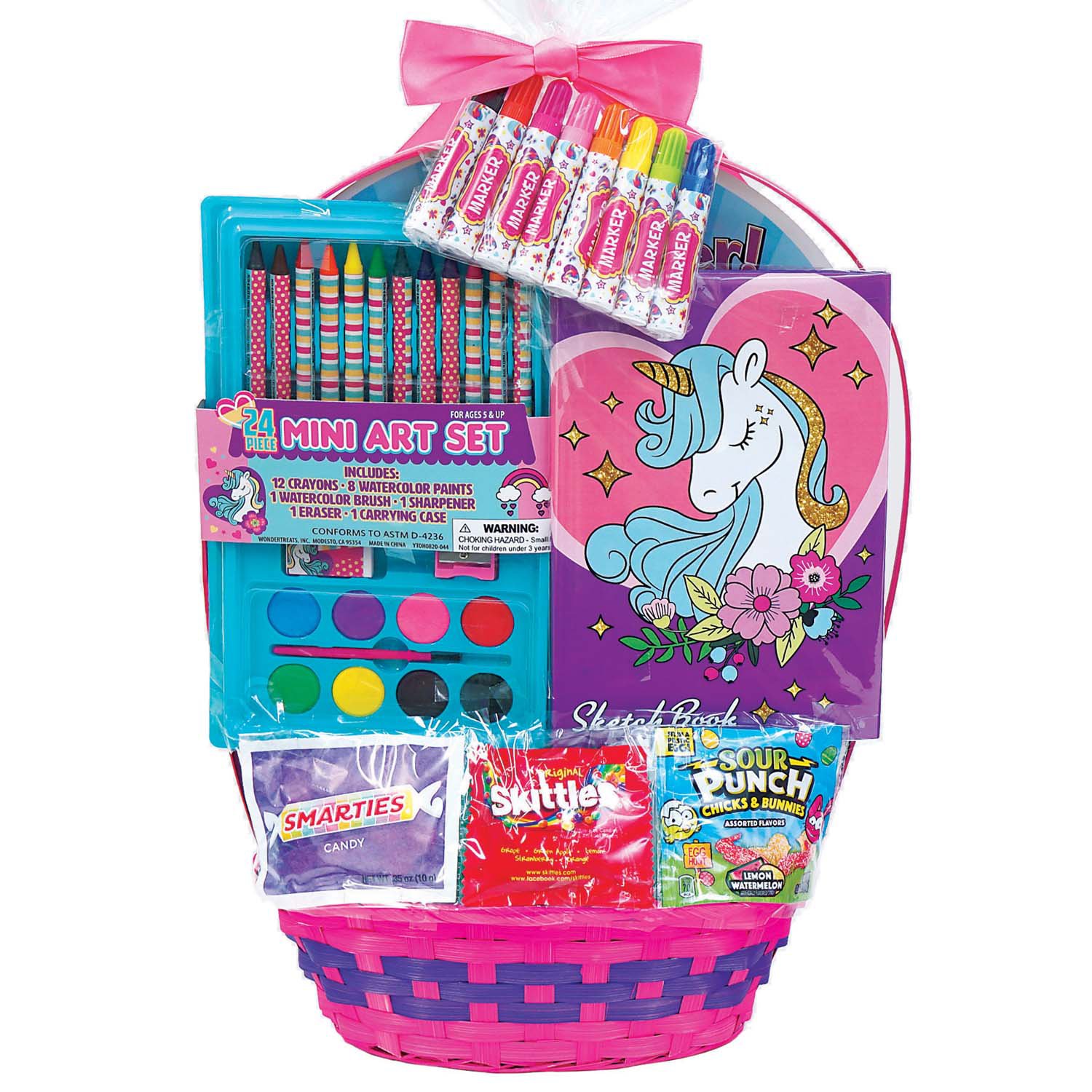 Wondertreats Unicorn Art Set Theme Easter Gift Basket Shop Gift Baskets at HEB