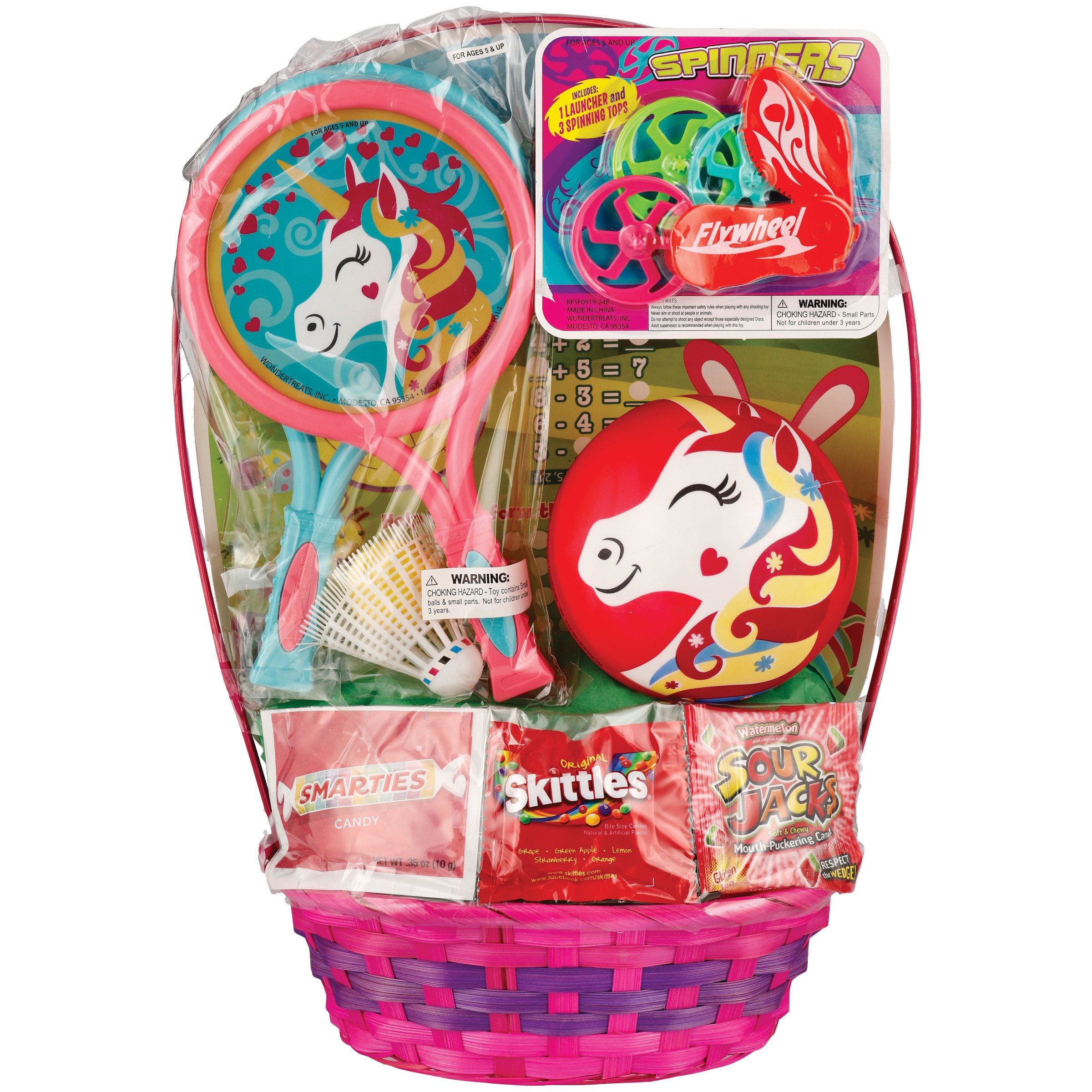 Wonder Treats Pink Unicorn Easter Gift Basket - Shop Seasonal Decor at ...