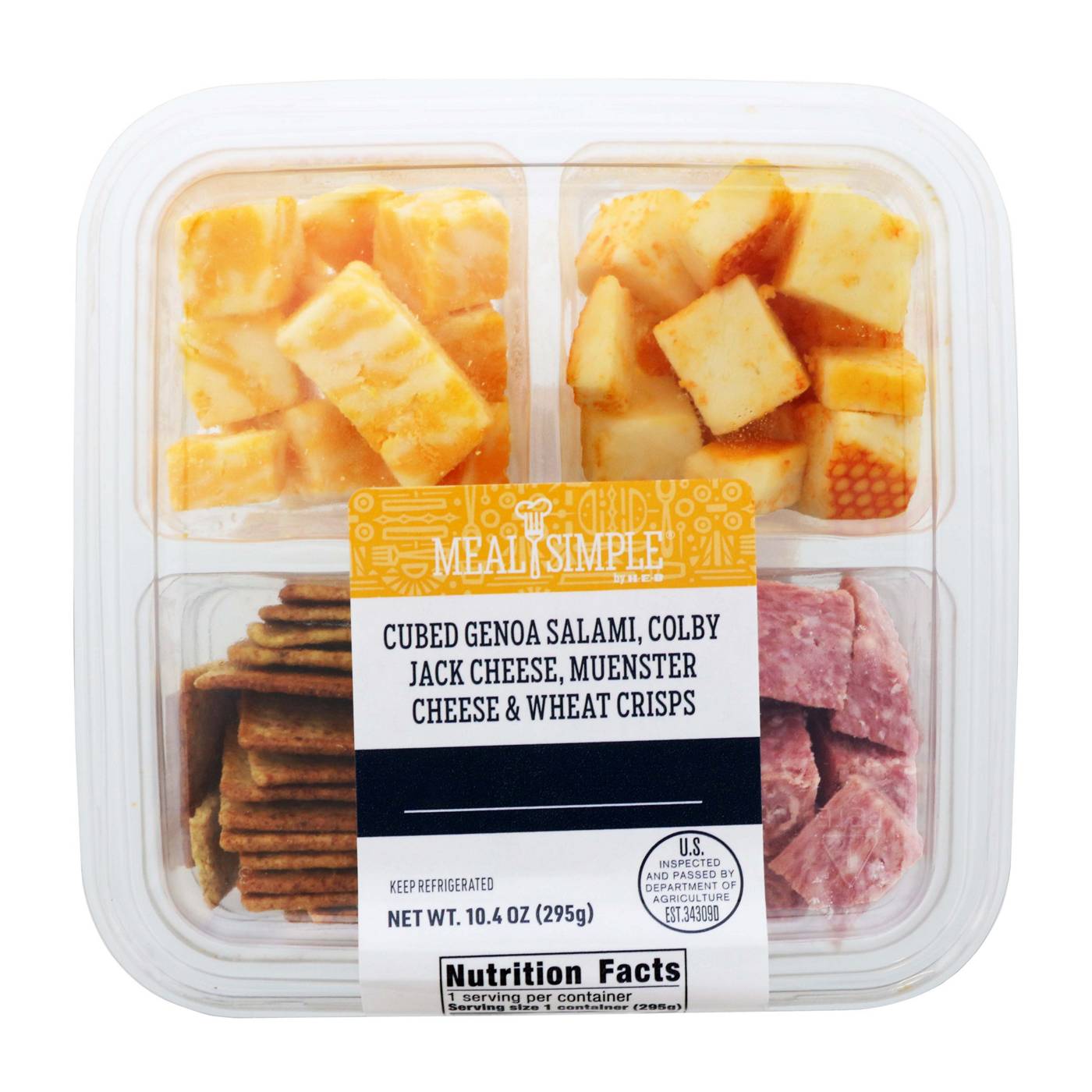 Meal Simple by HEB Snack Tray Genoa Salami, Cheese & Wheat Crisps